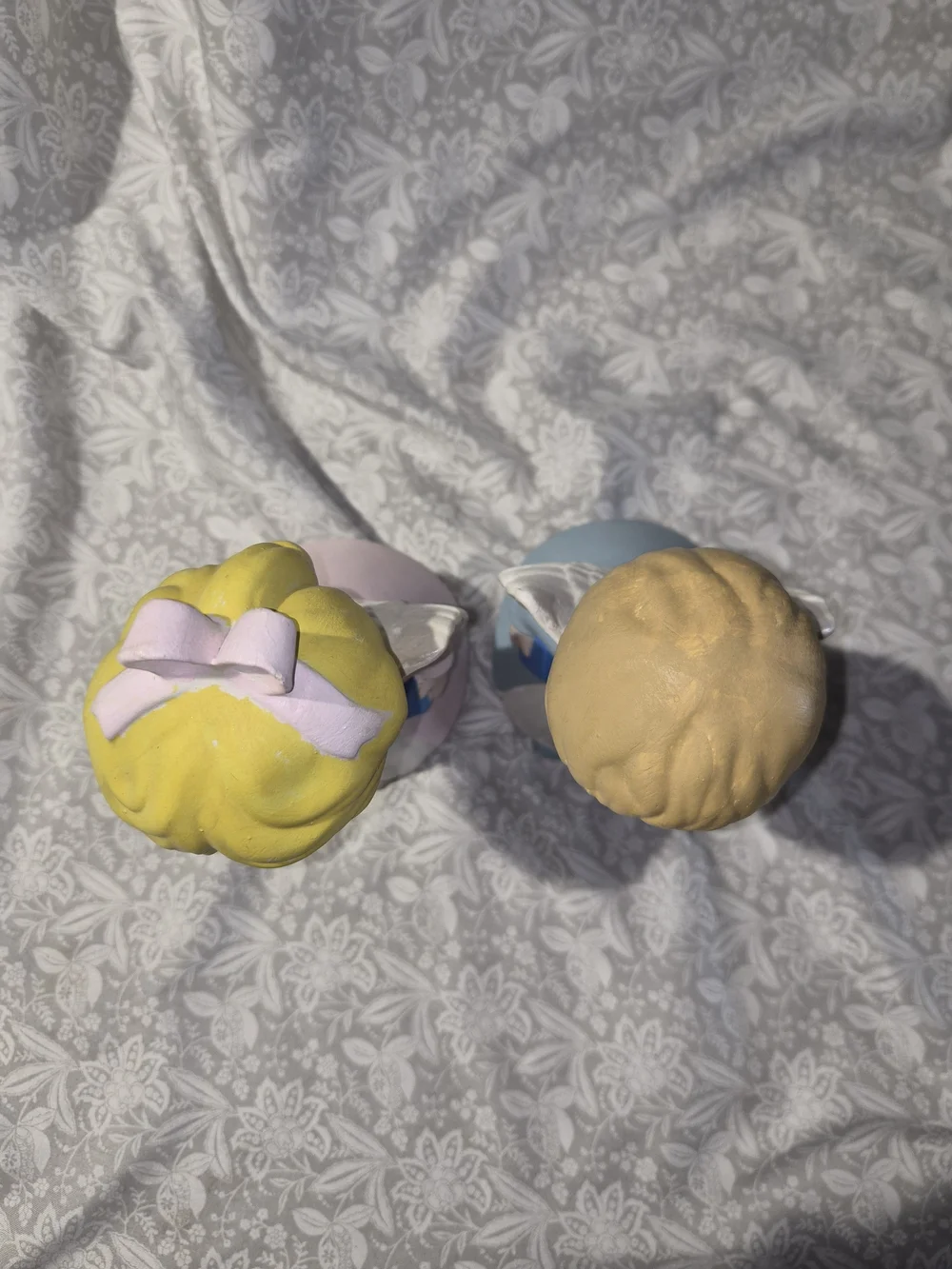 Vintage 1970s Kissing Angel Boy Girl Ceramic Figurines